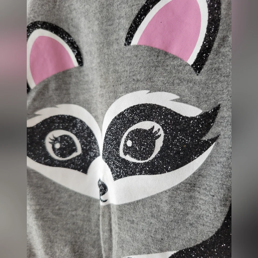 Justice glitter accent Raccoon swing tank top 6/7 6 7